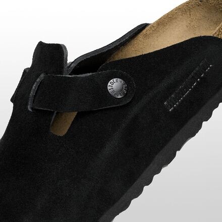 Женские сабо Birkenstock Boston замшевые с мягкой стелькой, черный — фото 4