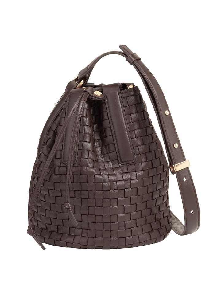 

DuDu Кожаная сумка-ведро Filicudi M., 19 см, кофейно-коричневого цвета