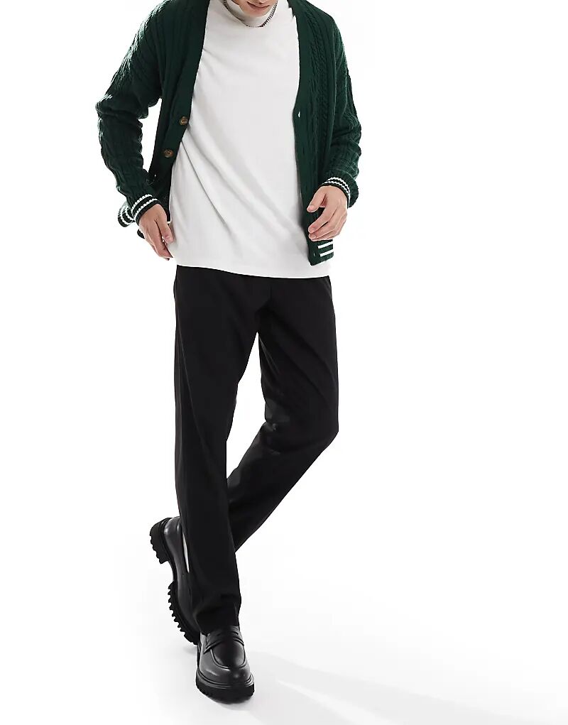 

Зауженные элегантные брюки на шнурке черного цвета Jack & Jones