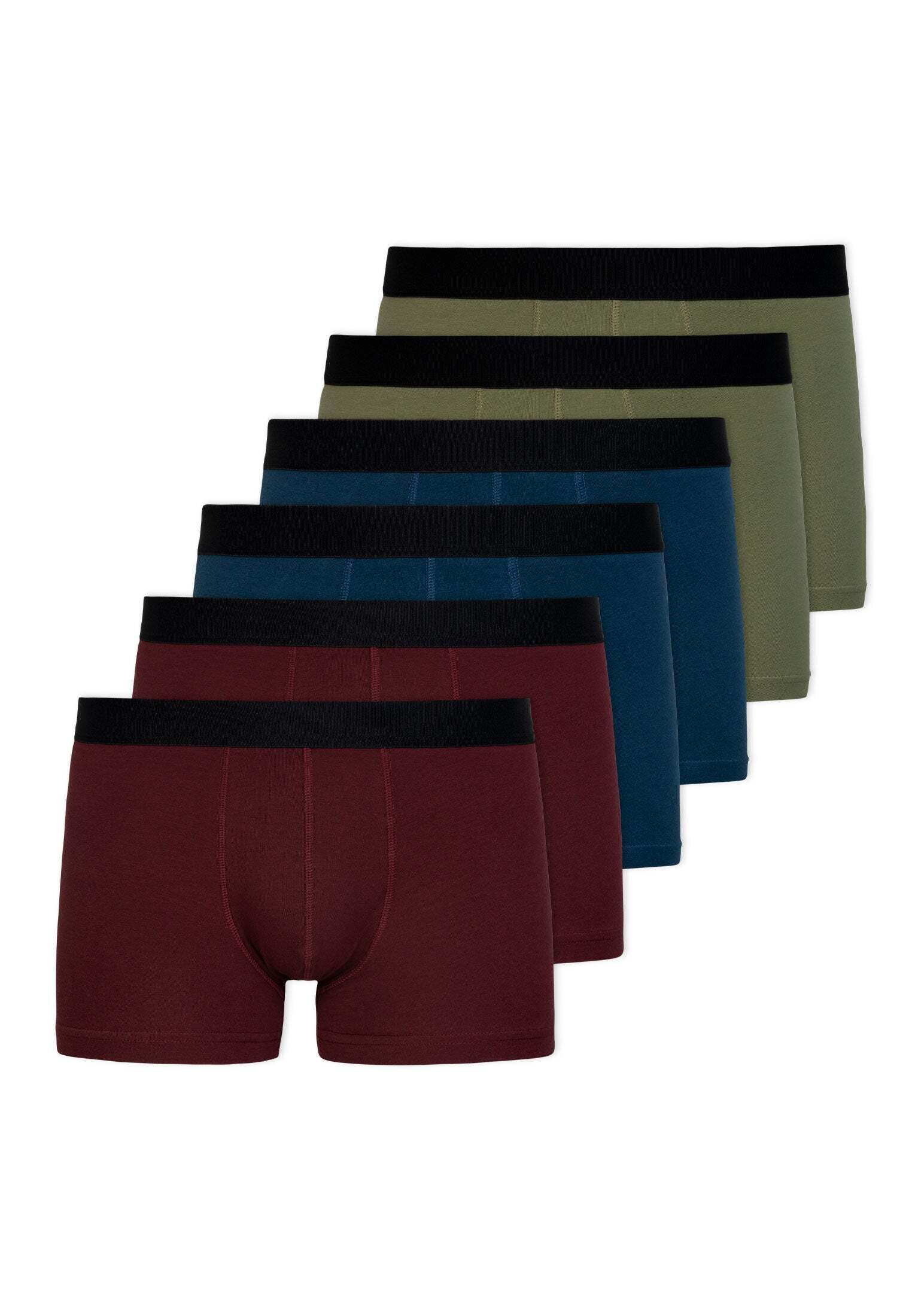 

Боксеры SNOCKS Boxershorts ohne Logo aus Bio-Baumwolle 6 Stück, цвет Mix (Rot/Olive/Blau)