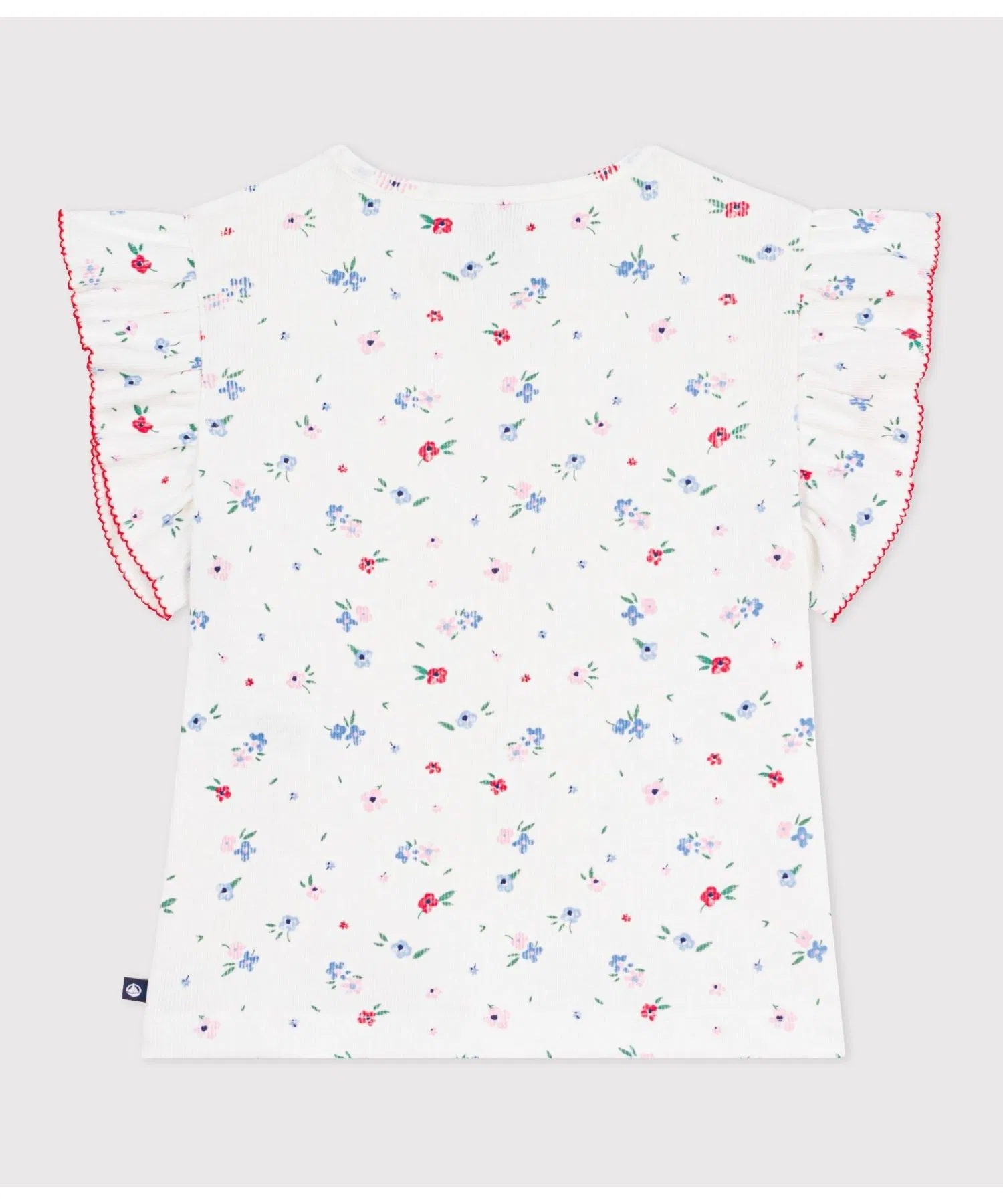 Детская футболка PETIT BATEAU с коротким рукавом и цветочным принтом — фото 2