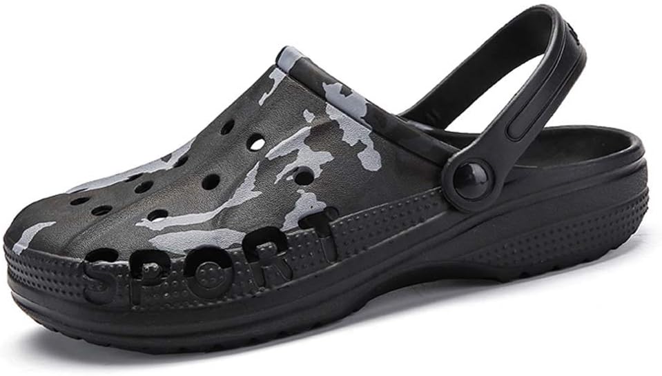 

Мужские камуфляжные садовые сабо PHILDA, водонепроницаемые легкие тапочки, противоскользящие резиновые, для дома и улицы, быстро сохнущие, нескользящие сандалии CERYTHRINA, черный