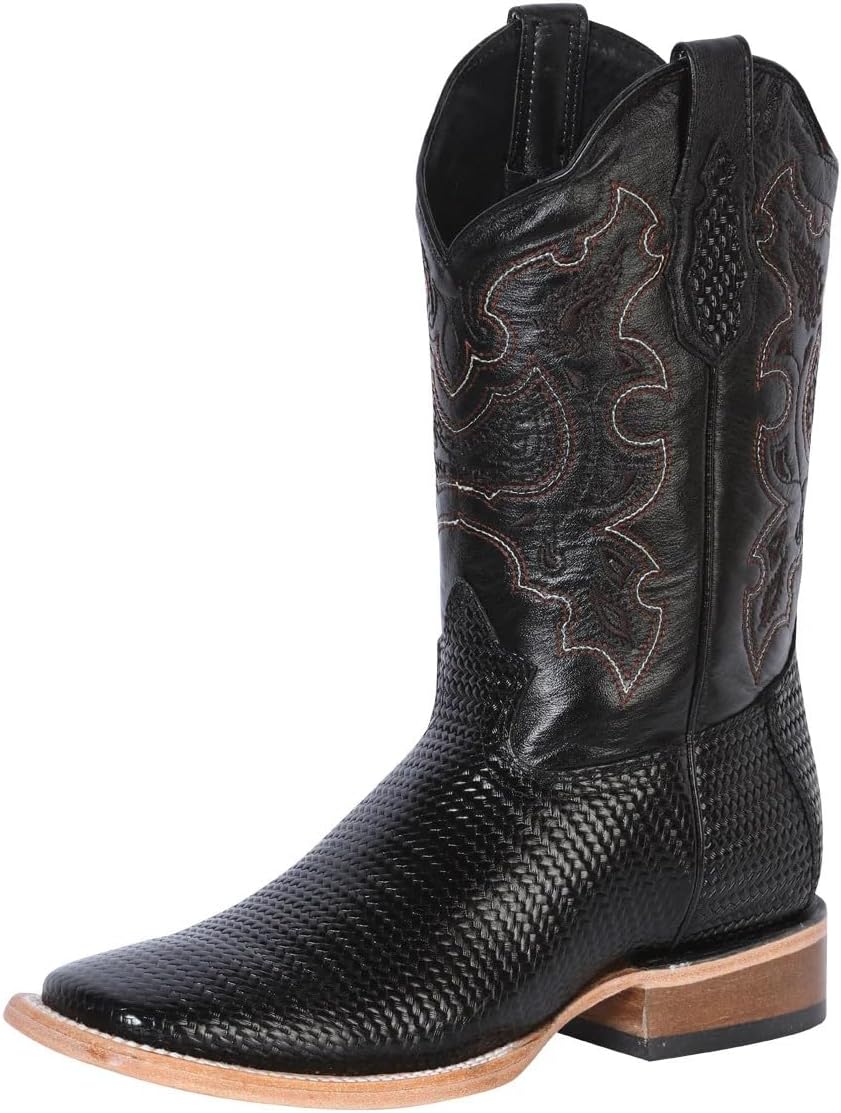 

Мужские ковбойские сапоги El General Western, черные с принтом, экзотический квадратный носок Generic