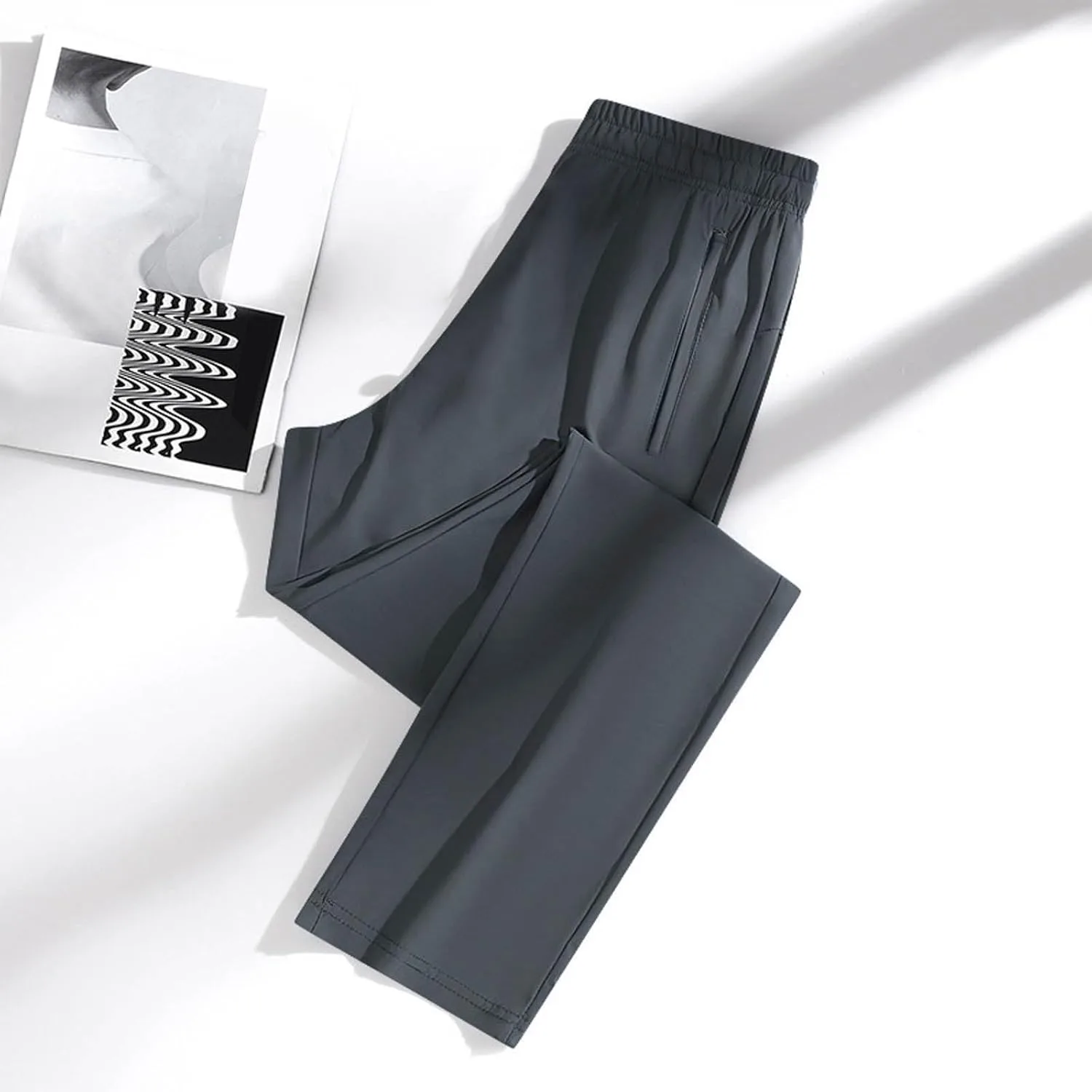 Брюки Stretch Fit для женщин - новые спортивные ультрарастяжимые дышащие повседневные широкие брюки, для старшего возраста, старше 50, Silk Ice Generic, серый — фото 2