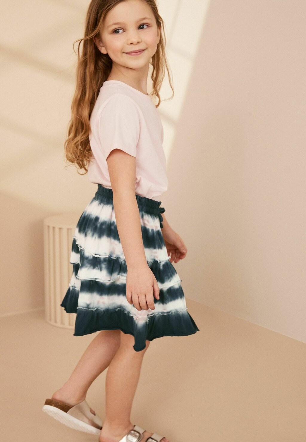 

Юбка А-силуэта Tie Dye Tiered Regular Fit Next, синий