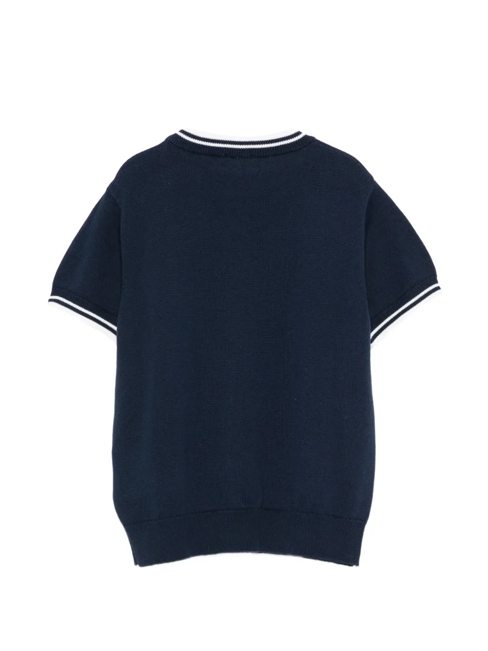 Футболка с короткими рукавами и полосатой отделкой Fay Kids, синий — фото 2
