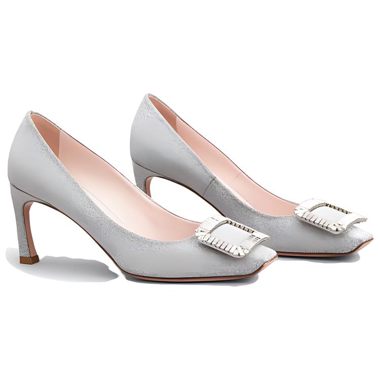 Тромпетт Узкие Высокие Каблуки 7 см Женские Серебряные Roger Vivier — фото 4