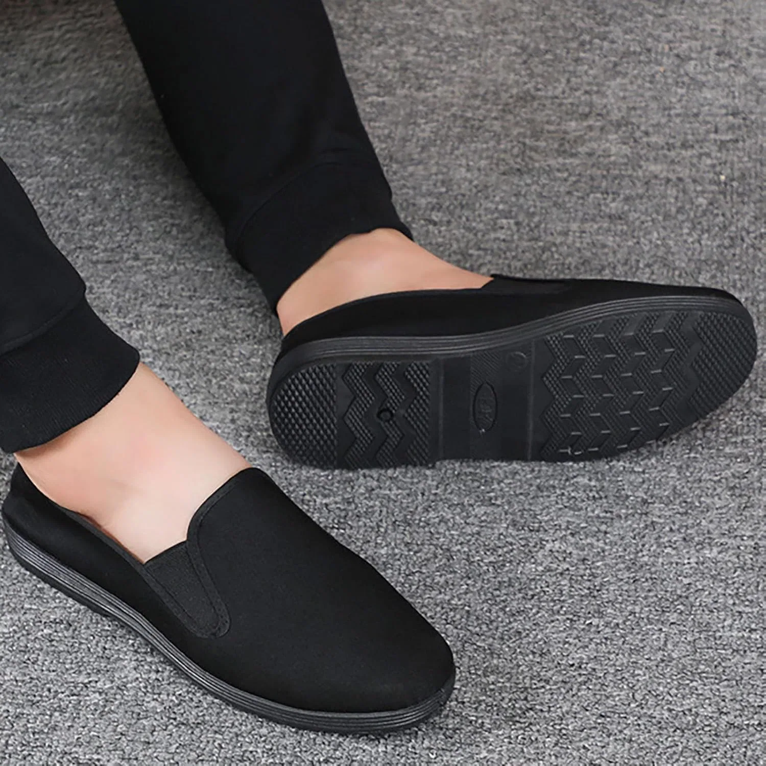 Лоферы повседневные с широким носком, Slip-on, Dark Gray — фото 2