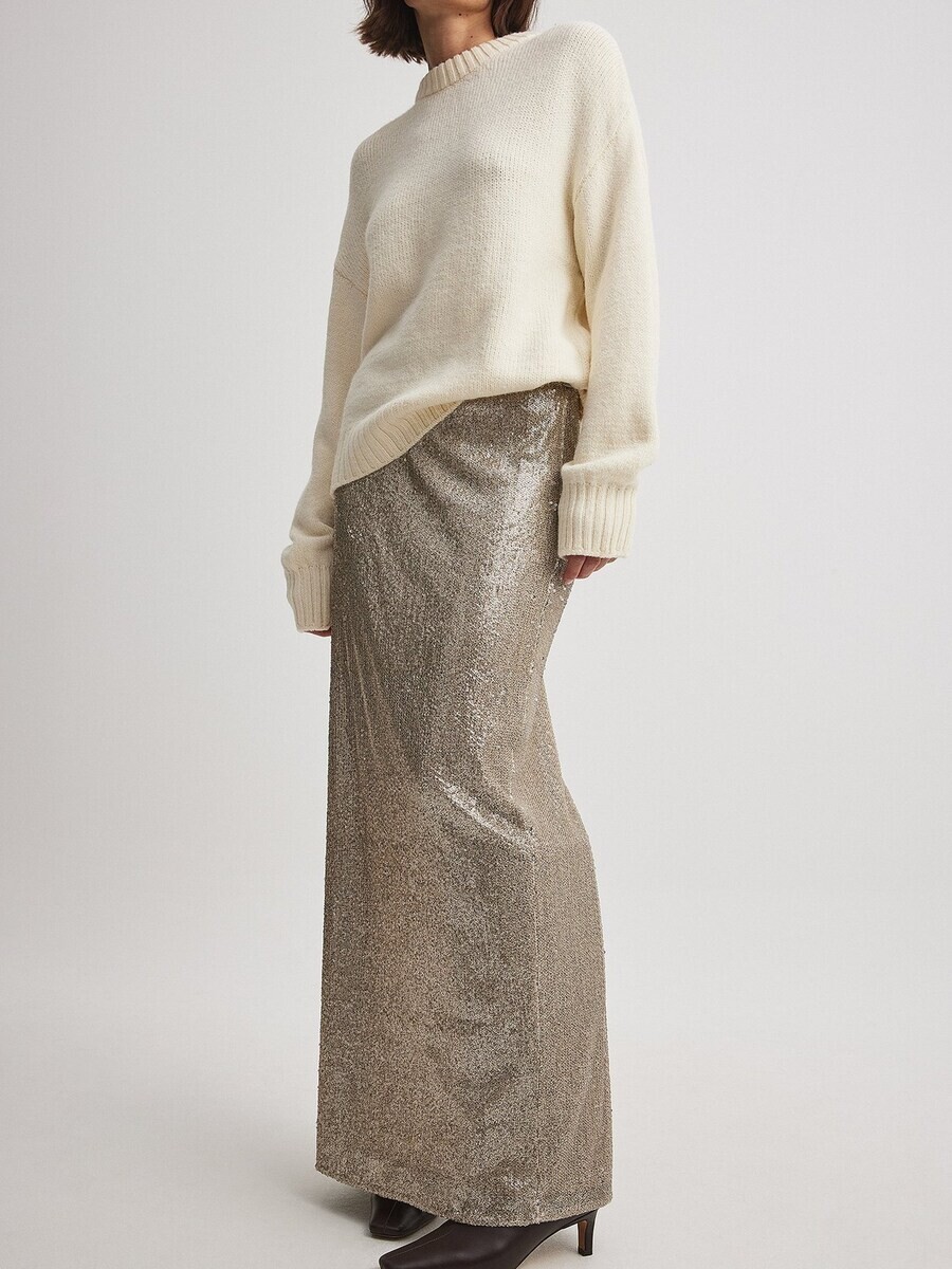

Юбка макси NA-KD Skirt, бежевый
