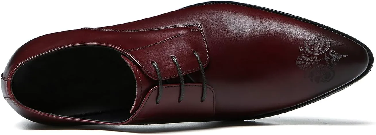 

Мужские оксфорды Santimon из кожи, формальные туфли броги дерби для деловой, вечерней, свадебной моды и повседневной ходьбы, красный