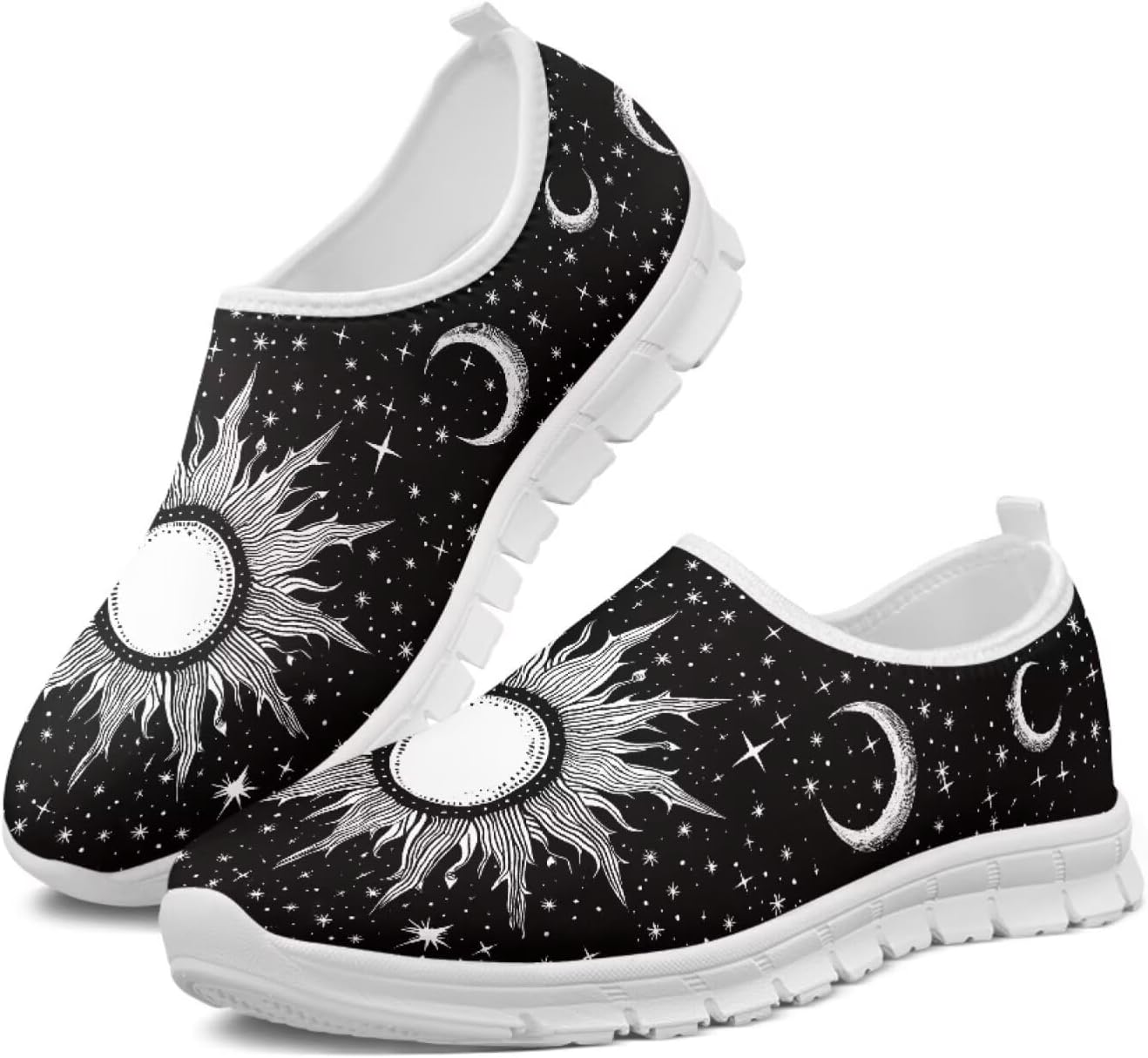 

Мужские слипоны Twousenru, удобные лоферы, легкие повседневные широкие кроссовки из ткани для прогулок и путешествий, Creative Sun & Stars