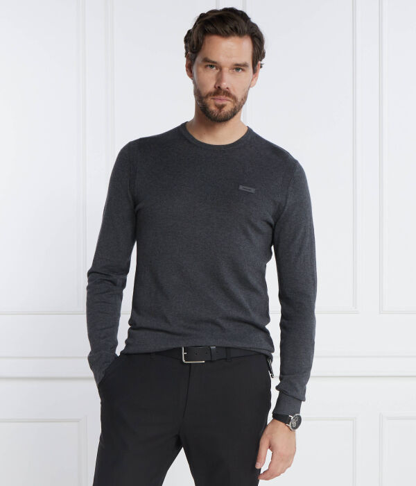 Свитер из смеси шелка cn Slim fit Calvin Klein, черный — фото 3