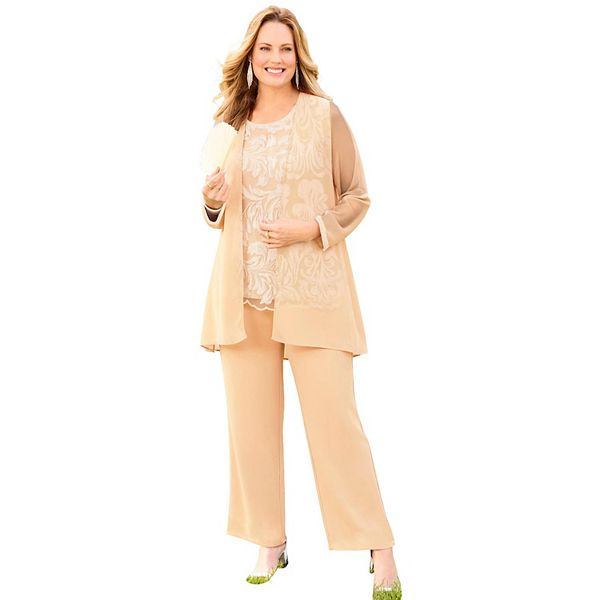 

Женский костюм-тройка с вышивкой plus size Catherines, Chai