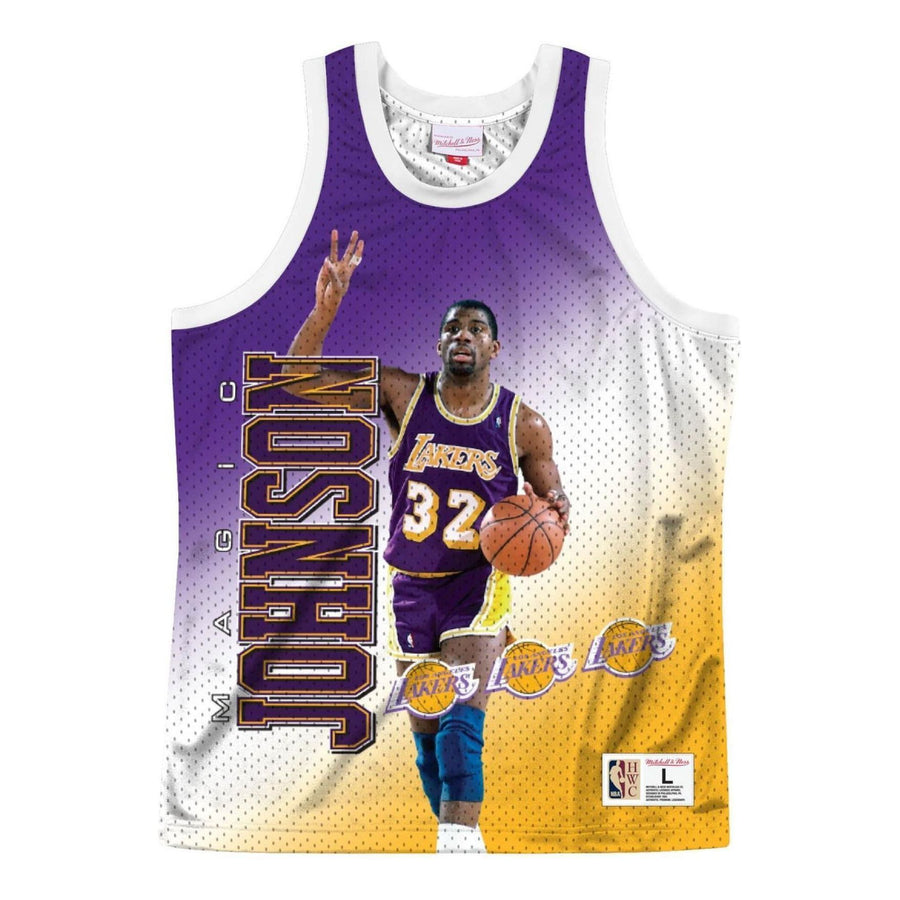 

Джерси Mitchell & Ness NBA Magic Johnson Los Angeles Lakers Behind The Back Jersey #32, фиолетовый