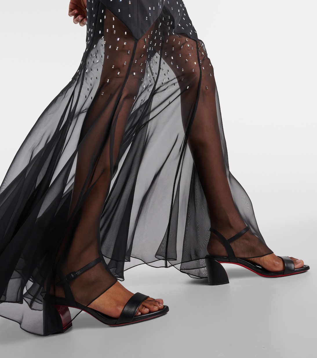 Сандалии Miss Jane 55 из кожи Christian Louboutin, Black/Lin Black — фото 4