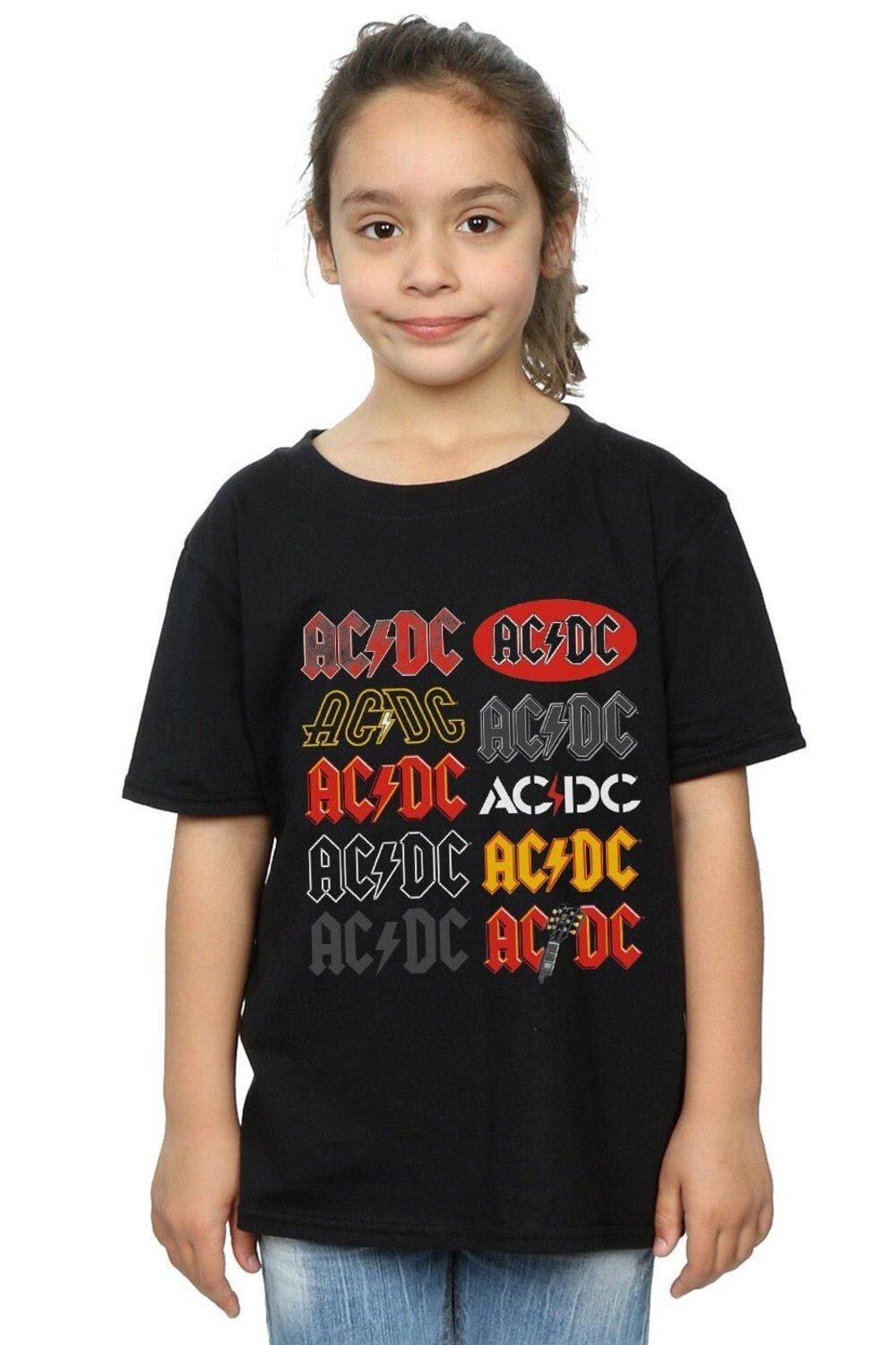 

Хлопковая футболка с мульти-логотипами AC/DC, черный