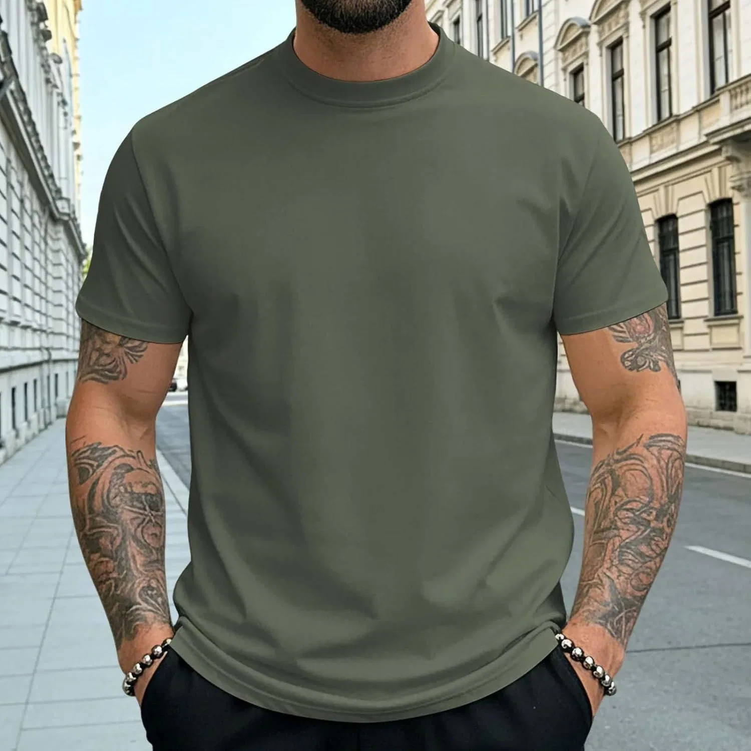 Мужская футболка Athletic Quick Dry, Army Green — фото 2
