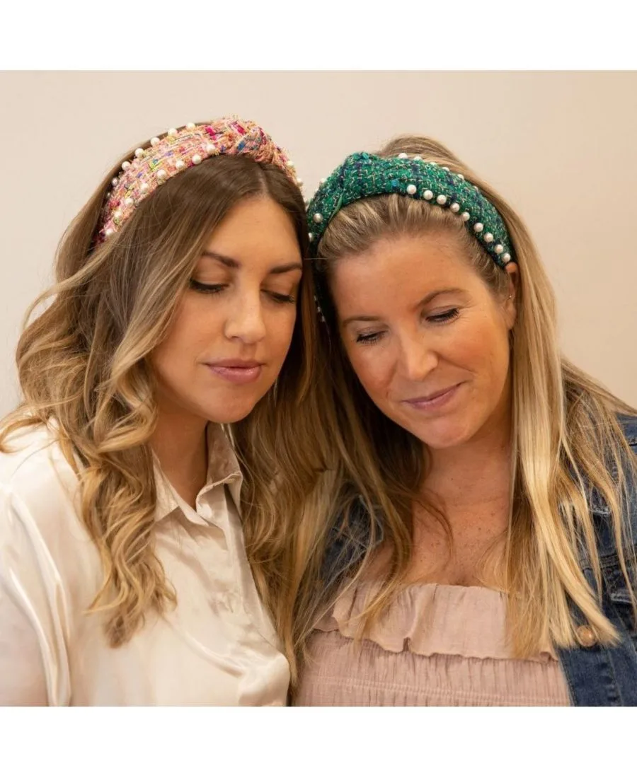Headbands of Hope Женская повязка на голову It Girl с жемчугом - бирюзовая — фото 2