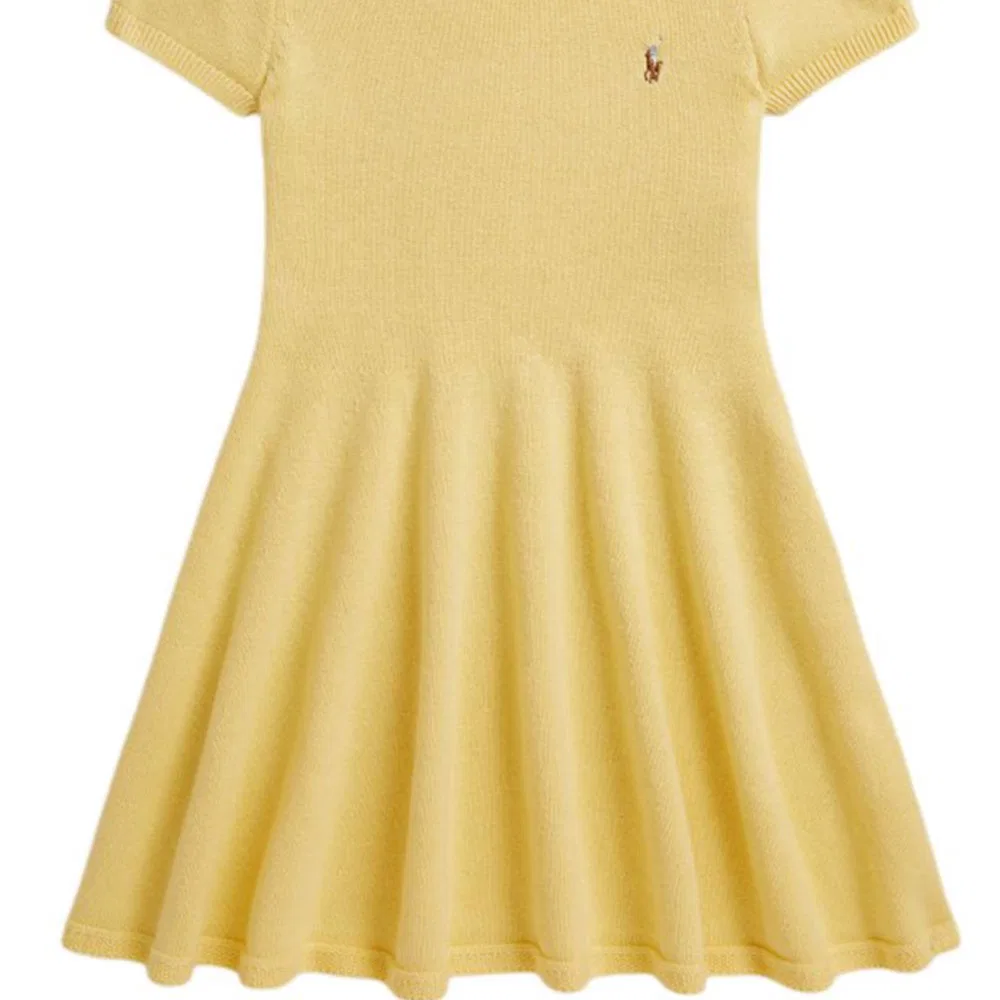 Платье миди с воротником-стойкой Polo Ralph Lauren Kids Banana Yellow — фото 4