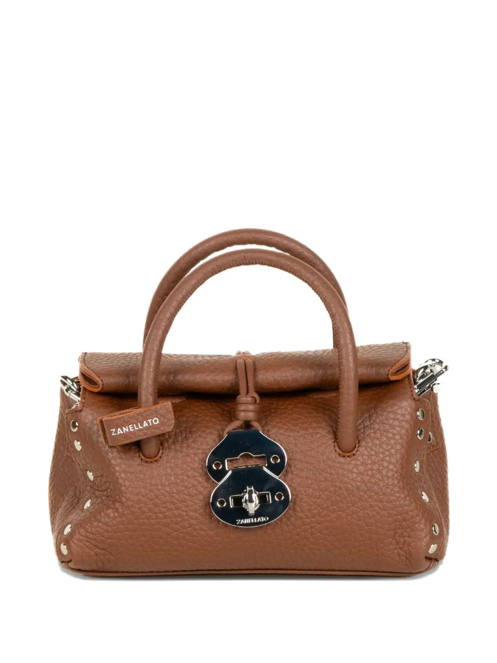 

Сумка с ручкой, украшенной заклепками Zanellato, коричневый