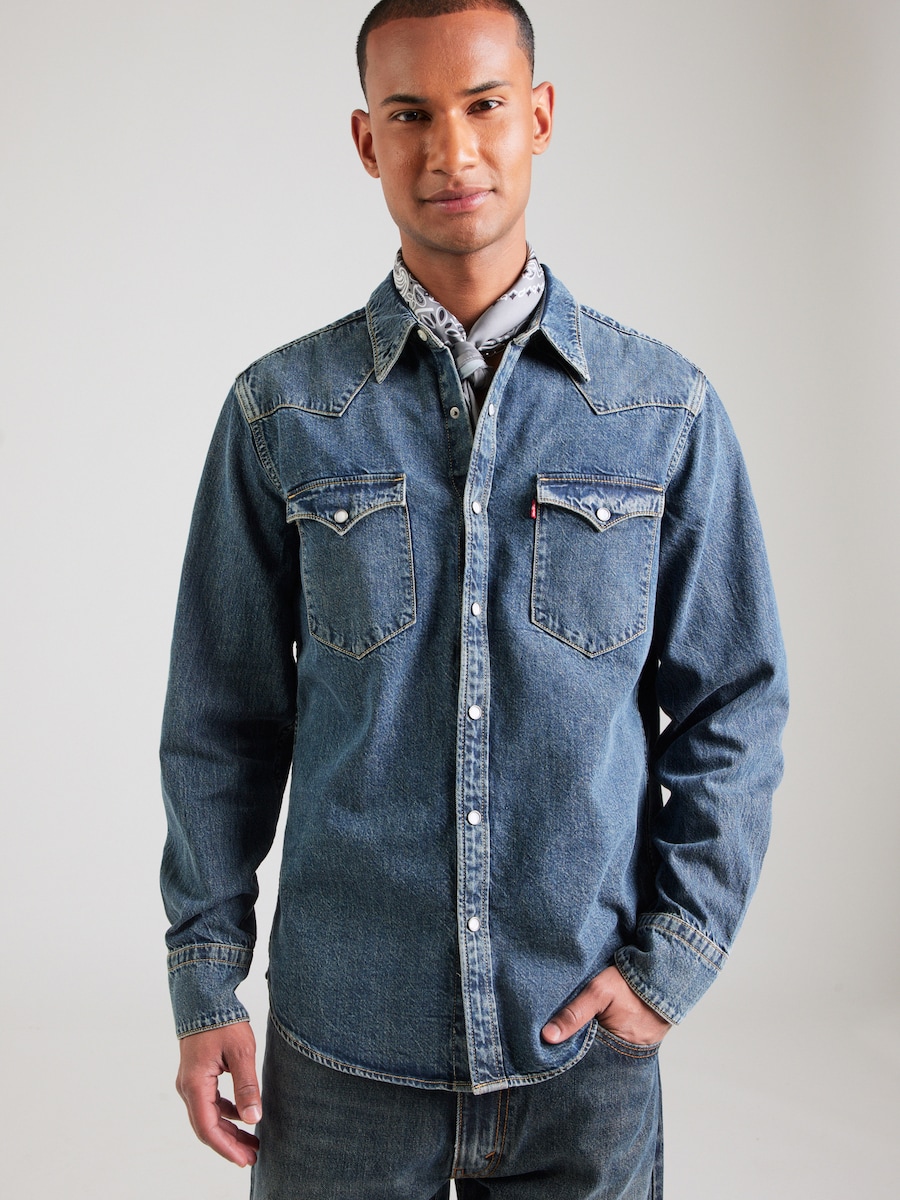 Рубашка на пуговицах классического кроя LEVI'S  Barstow Western, синий — фото 3