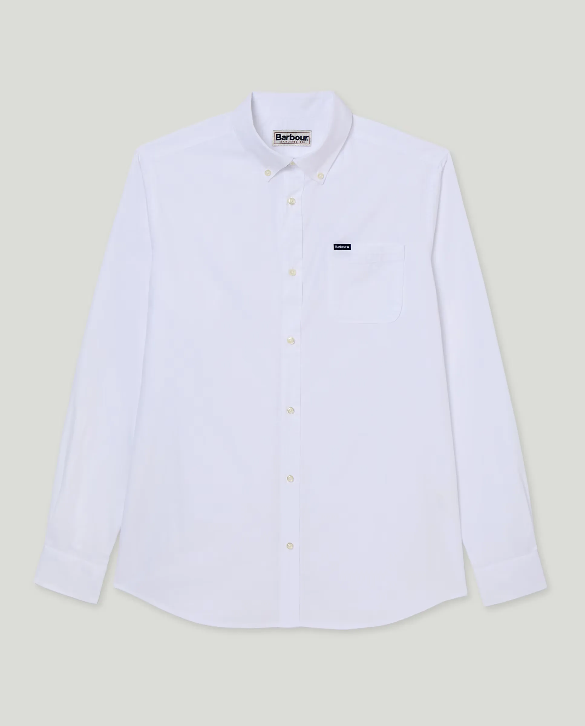 

Мужская рубашка oxford гладкая Barbour, белый