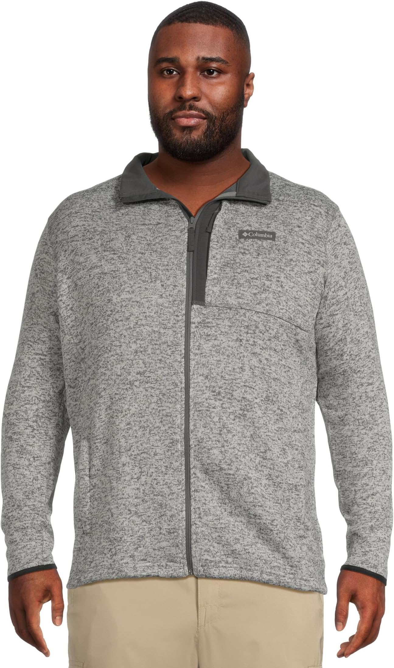 

Мужской свитер для высоких и крупных размеров, всепогодный, на молнии Columbia, City Grey Heather