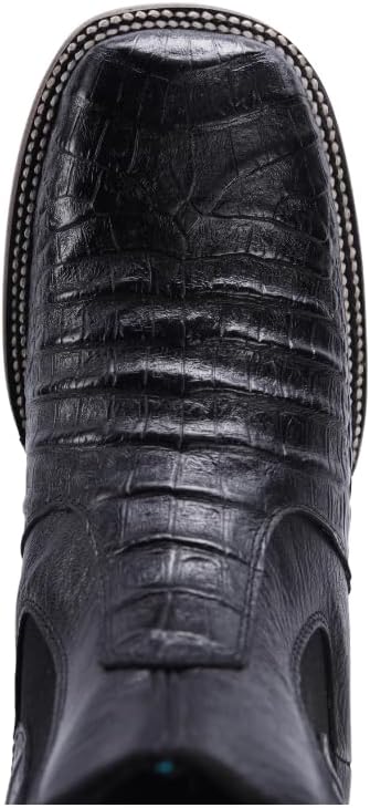 Мужские вестерн-бутсы Joe Boots 728, квадратный носок, короткие ковбойские/челси-бутсы, кожа с экзотическим принтом каймана Joe Exclusive, черный — фото 4
