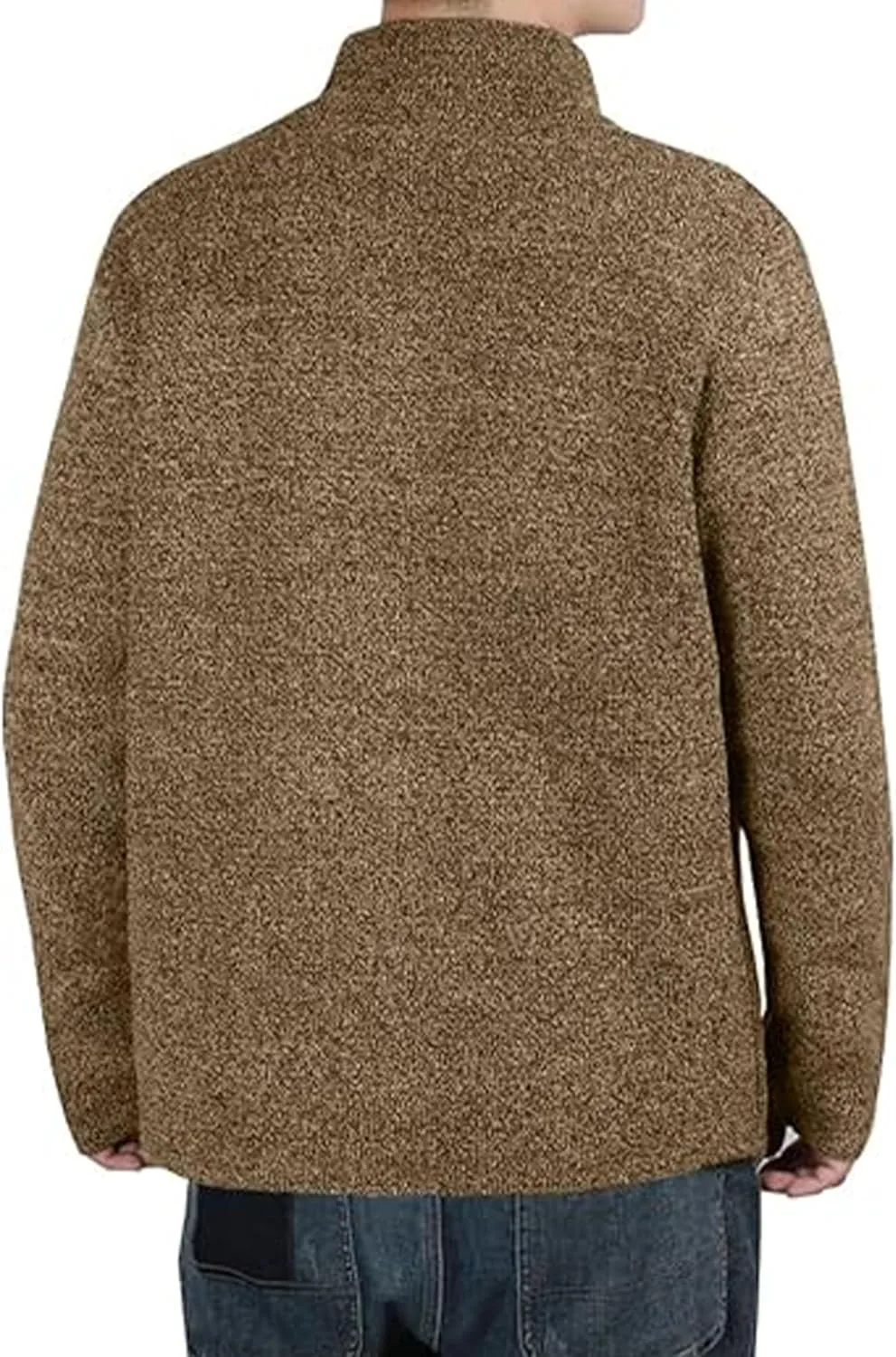 Мужской вязаный кардиган с воротником стойкой и карманами Slim Fit — фото 2
