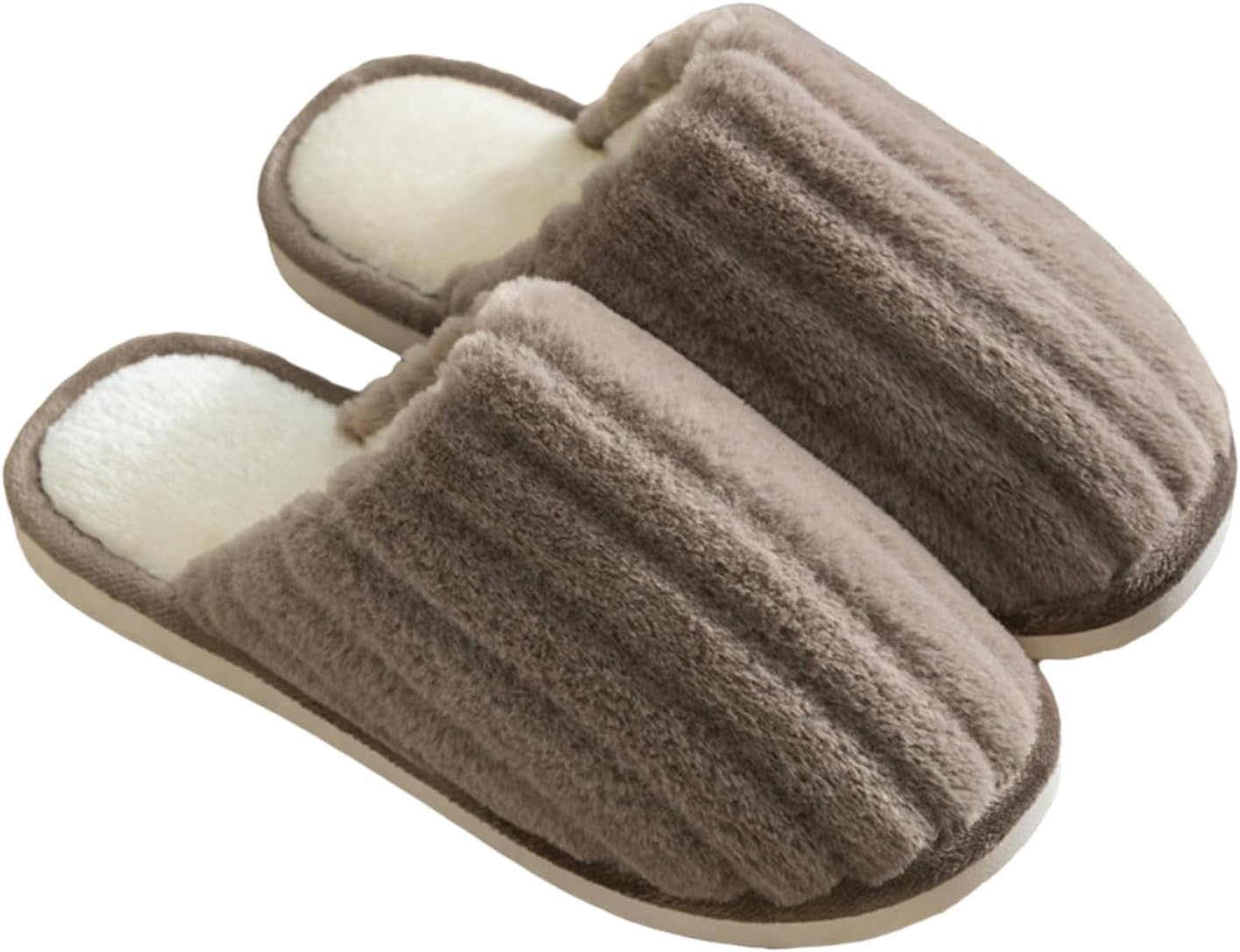 

Женские и мужские тапочки, ретро с милым бантиком, удобные шлепанцы, плюшевые пушистые теплые тапочки с меховой подкладкой, взрослые противоскользящие тапочки с эффектом памяти, домашняя обувь для спальни и зимы Hevoy, Coffee