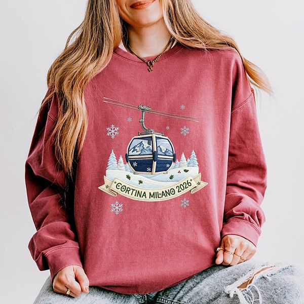 

Cortina milano 2026 ski lift - Женский легкий свитшот garment dyed Simply Sage Market, Crimson, Зеленый, Cortina milano 2026 ski lift - Женский легкий свитшот garment dyed Simply Sage Market, Crimson