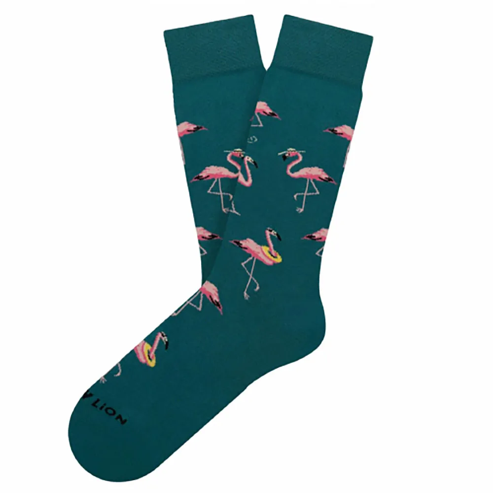 

Носки Jimmy Lion Funky Flamingo crew, зеленый
