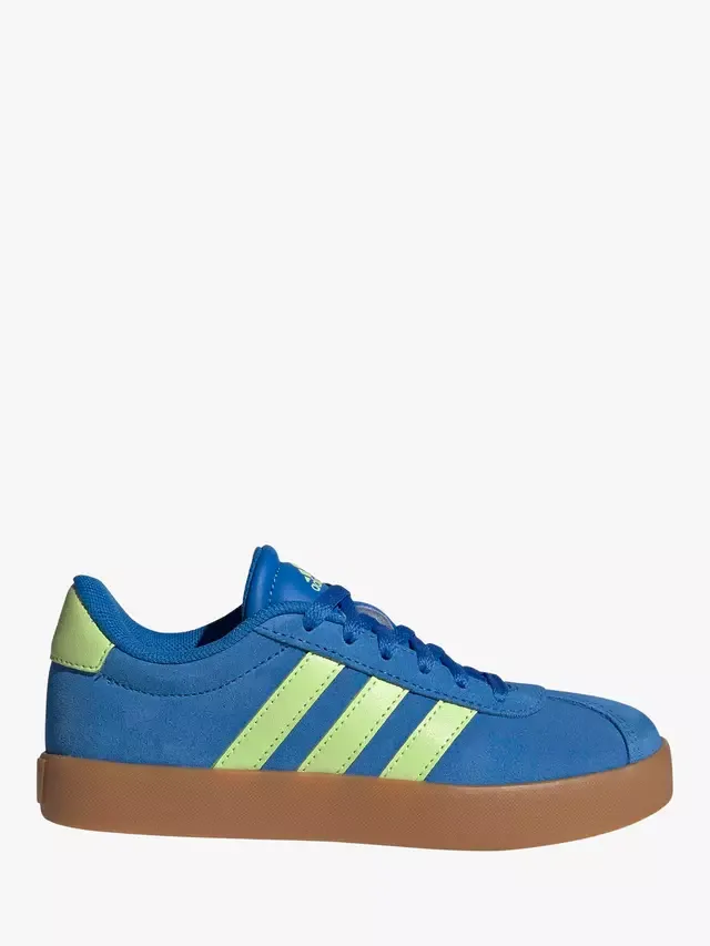 Детские замшевые кроссовки VL Court 3, сине-зеленые adidas