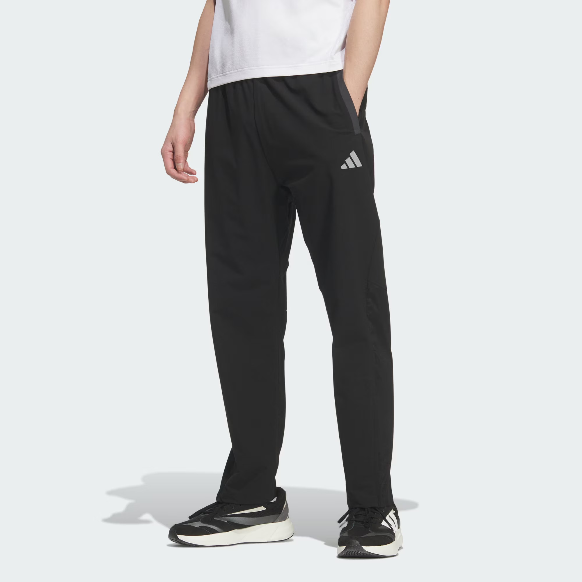ADPTN LIGHT TRACKSUIT BOTTOMS вязаные спортивные штаны мужские Adidas, черный — фото 2