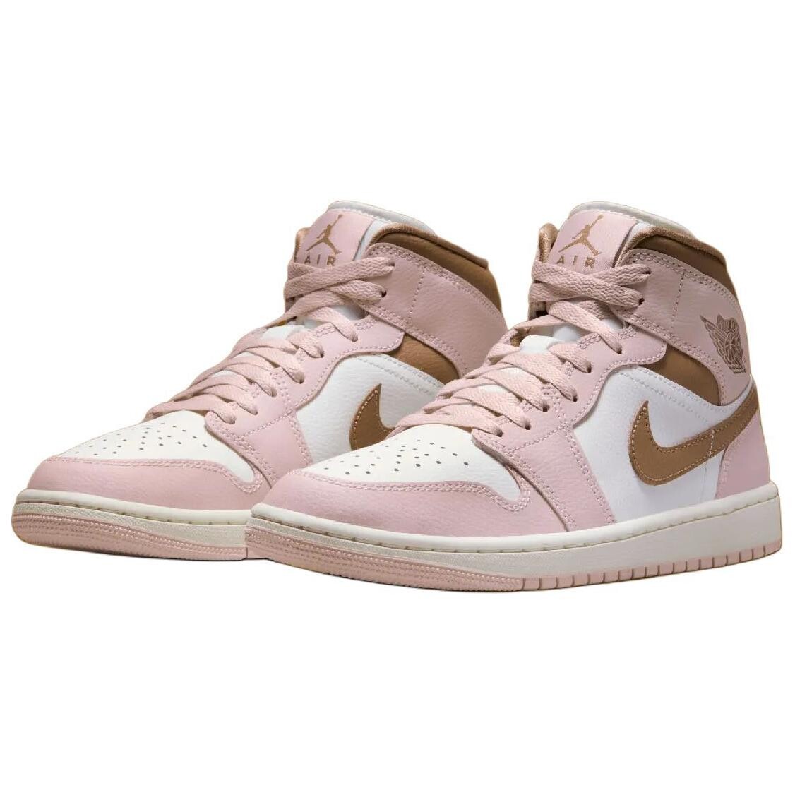 Кроссовки Air Jordan 1 Vintage Basketball Shoes Women's Mid-top Pink/white, белый — фото 3