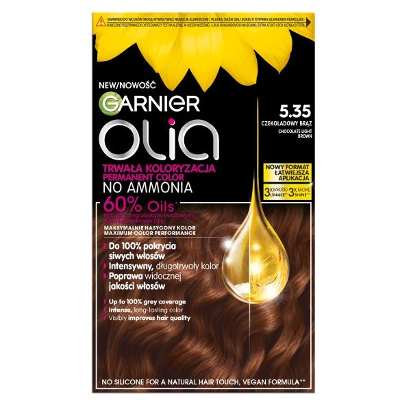 

Краска для волос Garnier Olia, шоколадно-коричневый 5.35
