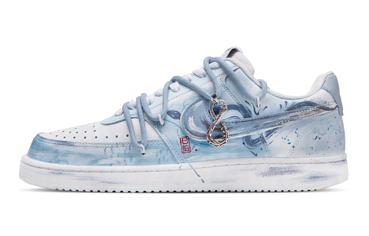 

Кроссовки Court Vision Low Cherry Bomb, Snake Chain Abrasion Resistant, низкие, для скейтбординга, Unisex, Blue Nike, синий