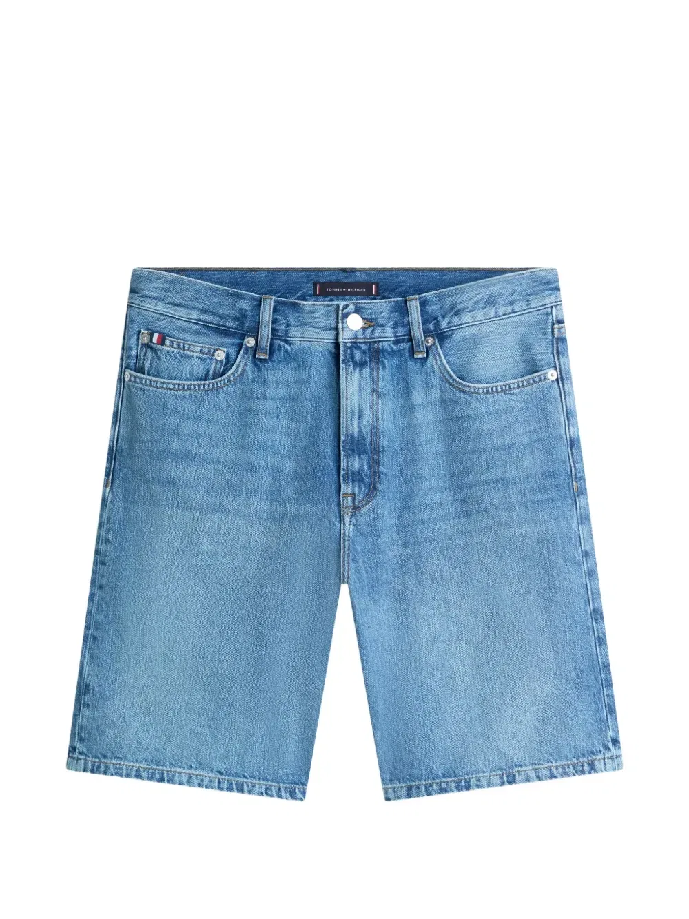 Джинсовые шорты с эффектом потертости Tommy Hilfiger, синий