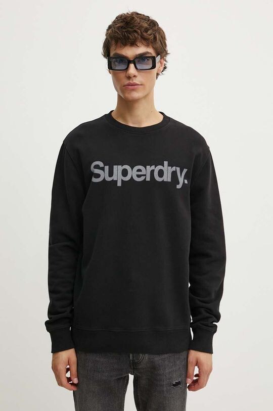 

Хлопковая толстовка Superdry, черный