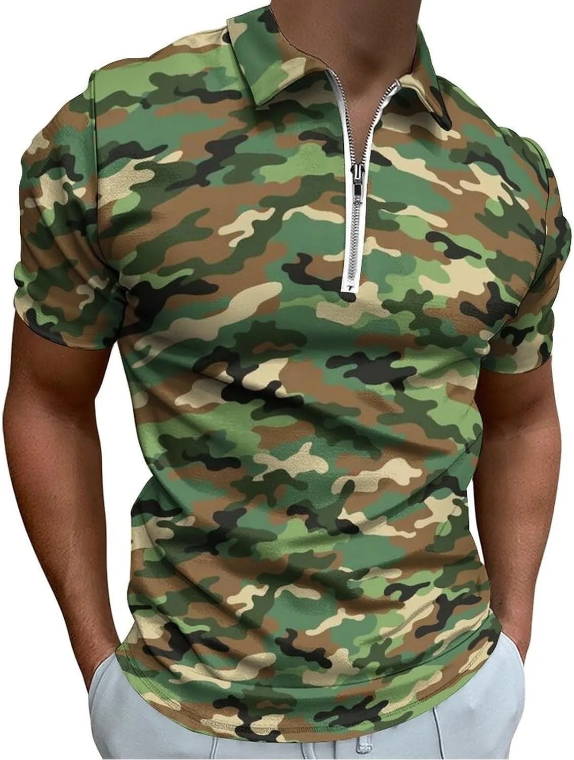 

Мужская классическая поло с коротким рукавом и молнией PPIKTC