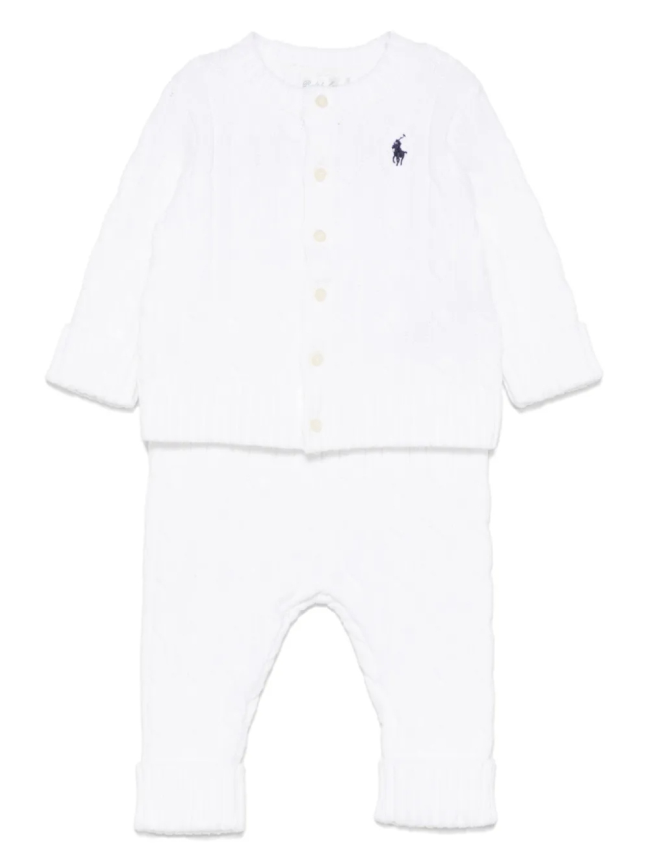 

POLO RALPH LAUREN KIDS комплект из топа и брюк фактурной вязки, белый