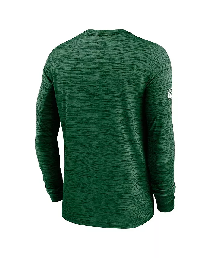 Мужская зеленая футболка New York Jets 2024 Sideline Velocity Performance с длинным рукавом Nike — фото 3