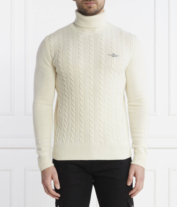 

Водолазка шерстяная Aeronautica Militare Regular Fit, экрю