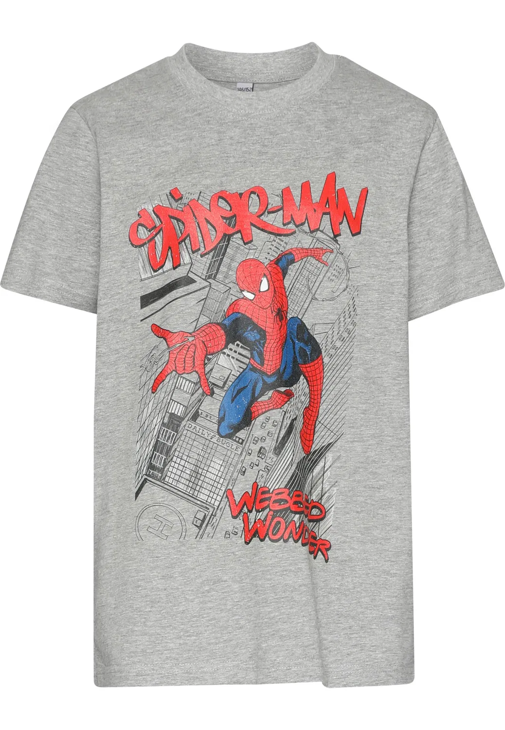 Футболка с комикс-принтом Mister Tee, heather grey