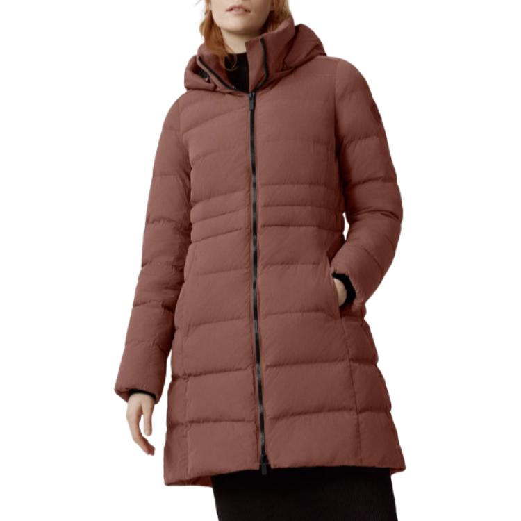 

Пуховик женский темно-коричневый Canada Goose, темная умбра