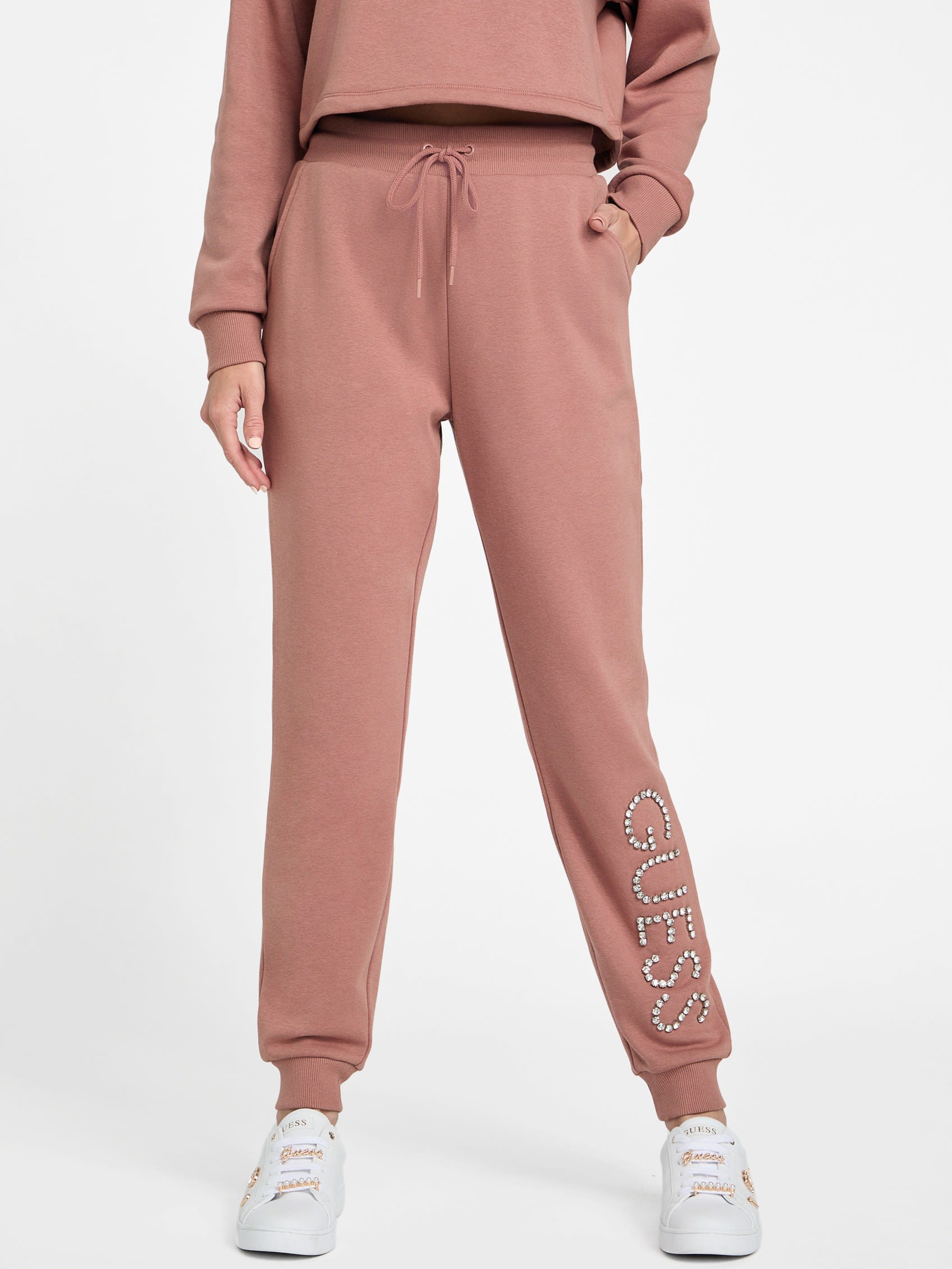 

Джоггеры Camilla со стразами Guess Factory, цвет roasted chestnut