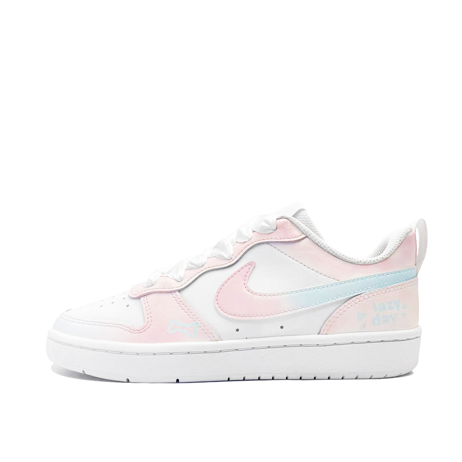 

Кроссовки Court Borough 2 Effortless Moments Slip Resistant Anti Kick Balance Low top Skateboard Shoes Kids' Nike, розовый