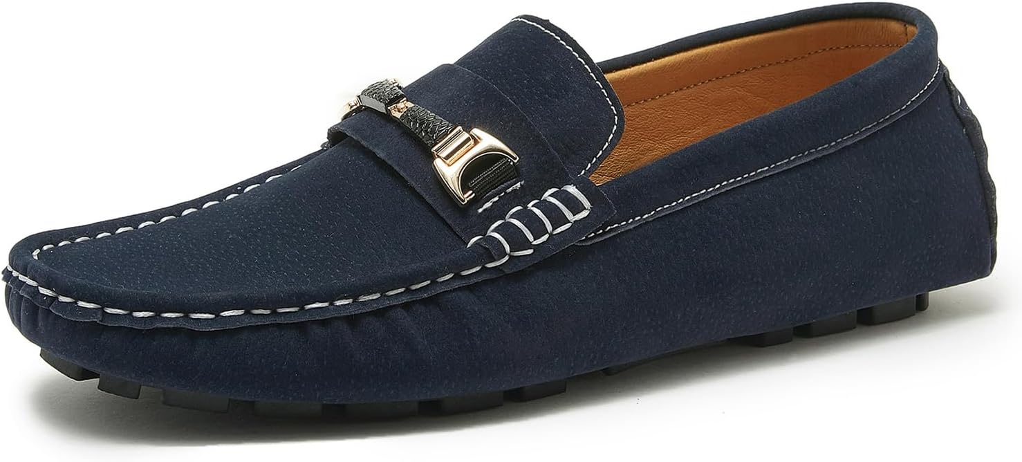 

Мужские мокасины Dacnakby для вождения из замши с белой линией, слипоны, повседневные туфли на плоской подошве