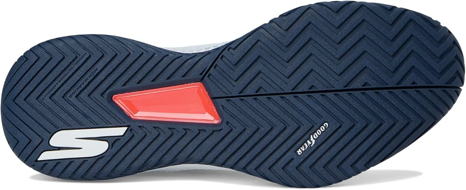 Мужские кроссовки Skechers Viper Court - спортивные кроссовки для пиклбола, подходящие для игры в помещении и на открытом воздухе, с поддержкой свода стопы, белый/бирюзовый — фото 4