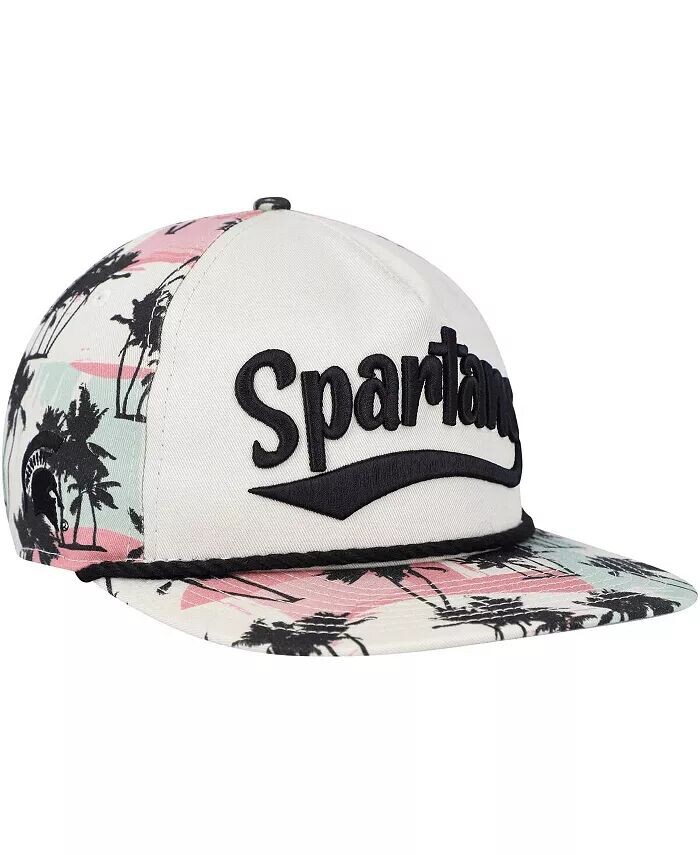 

Мужская кремовая кепка Snapback Michigan State Spartans High Tide Golfer New Era, бежевый